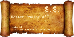 Retter Radiszló névjegykártya